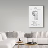 Trademark Fine Art Claire Doherty 'Toilet Paper Roll Patent 1891 White' Canvas Art, 16x24 CDO00210-C1624GG